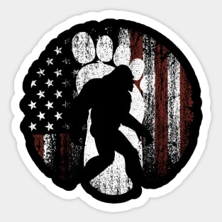 Bigfoot american flag 4th of july Sticker